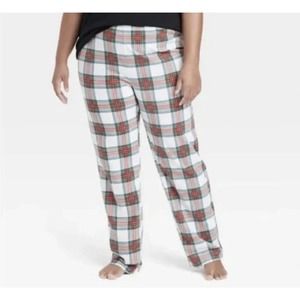 Wondershop Womens Plus Size Holiday Plaid Fleece Pajama Pants Red Green